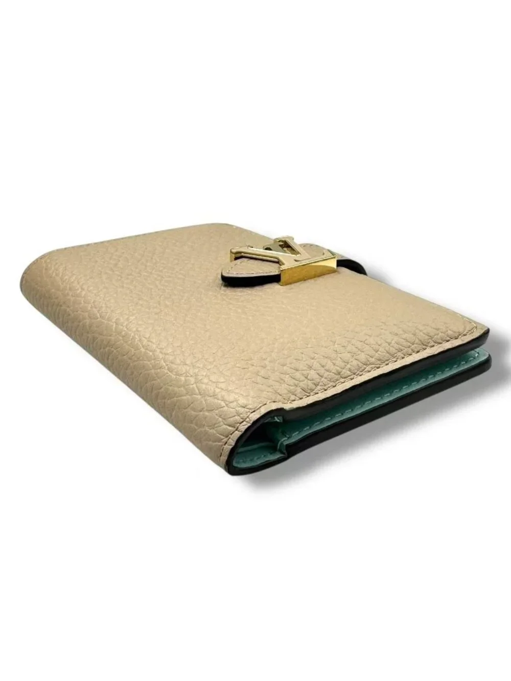 Louis Vuitton Wallet Foldin Logo Leather Beige
